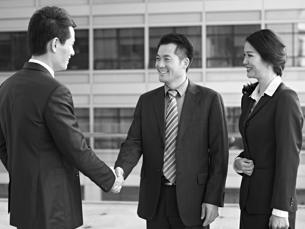 Handshake representing customer service