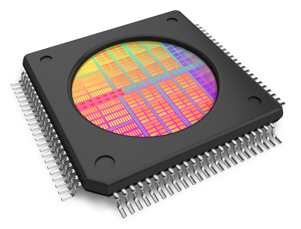 Close-up of integrated circuits on a PCB